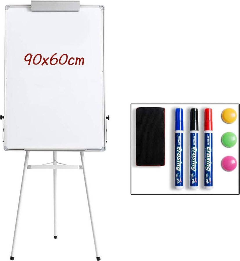 Whiteboard met driepootstandaard magnetisch droog afwasbaar board flipchart schildersezel whiteboard in hoogte verstelbaar standaard