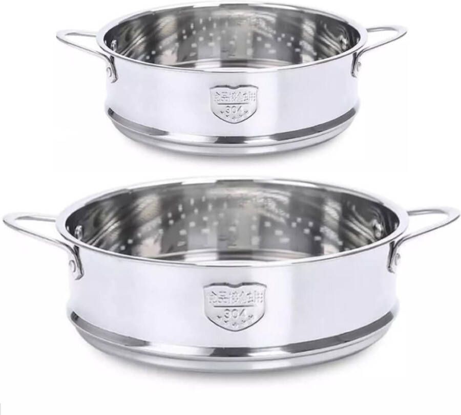 Widesmart Stoomrooster van roestvrij staal 18 cm en 20 cm stoommand voor groenten roestvrij staal stoompan 2 stuks