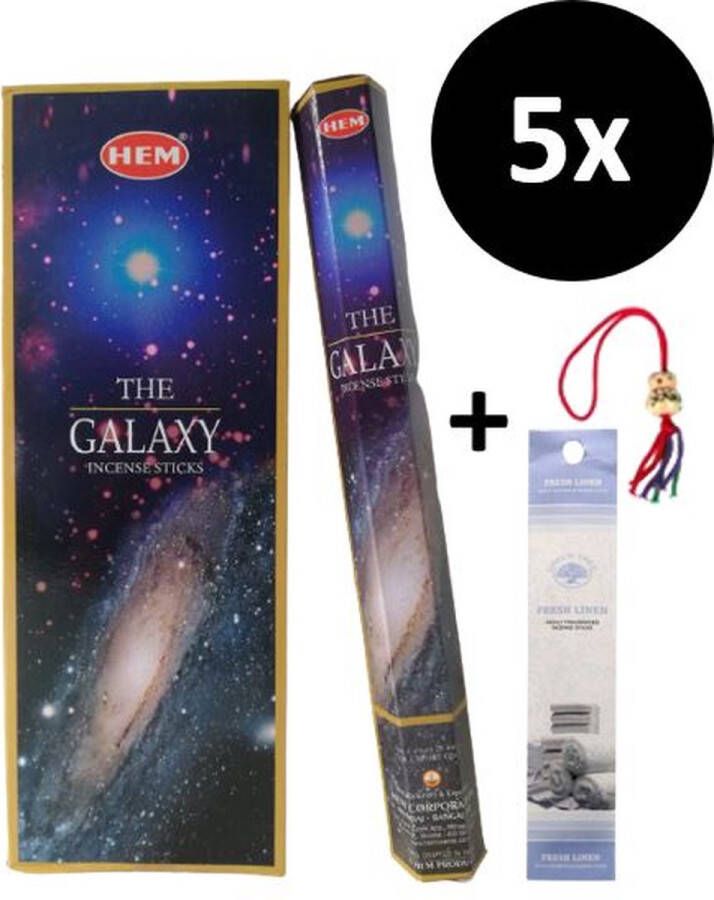 Wierook Wierookstokjes 5 Kokers 100 Stokjes + 5 Mini Stokjes En 1 Gelukspoppetje Geur The Galaxy Melkweg