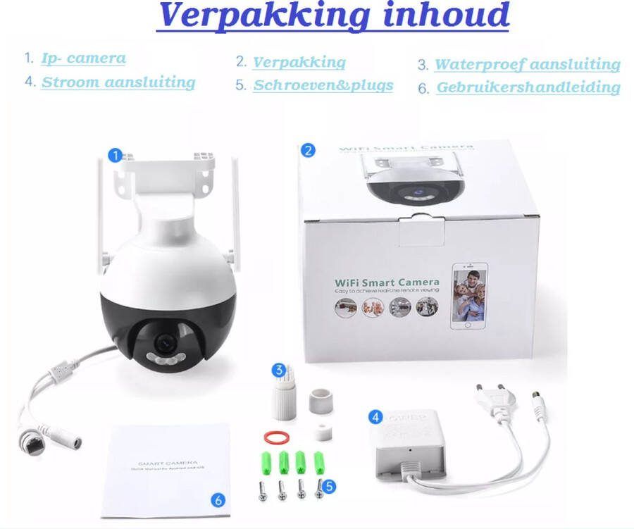 Wifi Ptz Camera 4MP IP-camera Voor Binnen & Buiten| Nightvision Cctv Thuis Beveiligingscamera