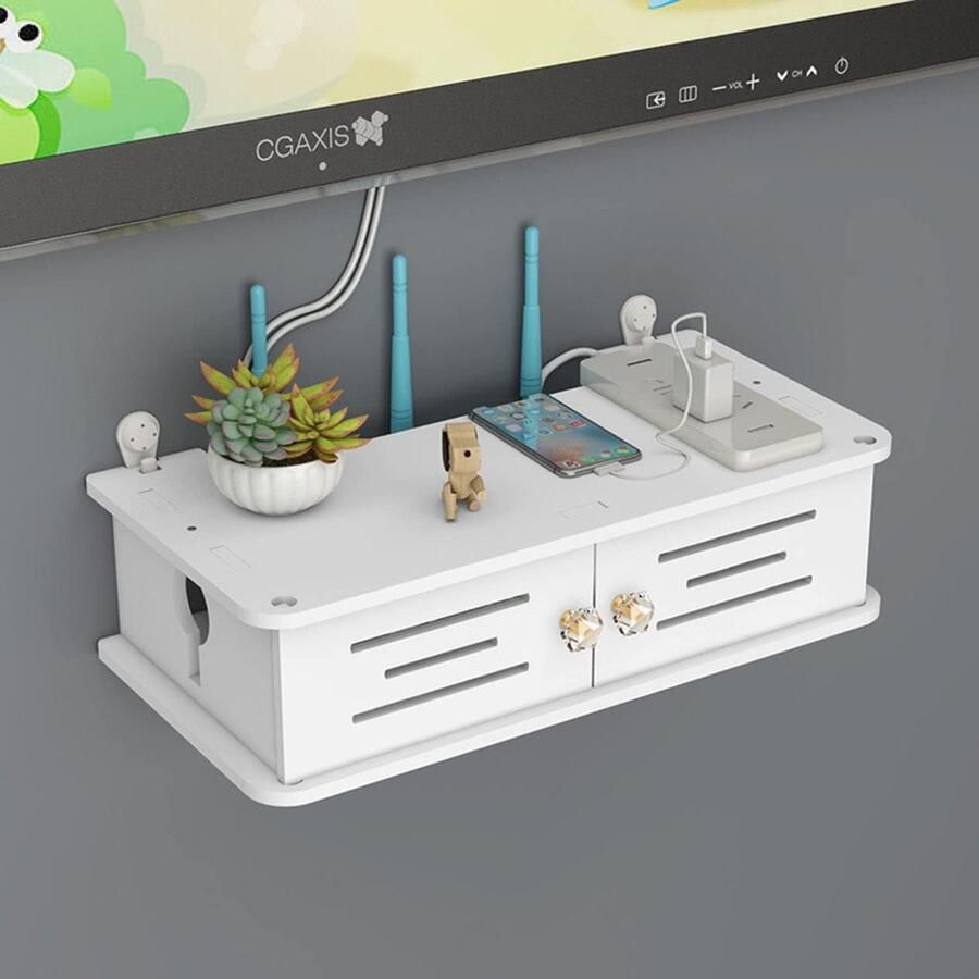 Wifi-router opbergdoos wandhouder kabelorganizer wandbekleding tv-kabel verstoppen doos