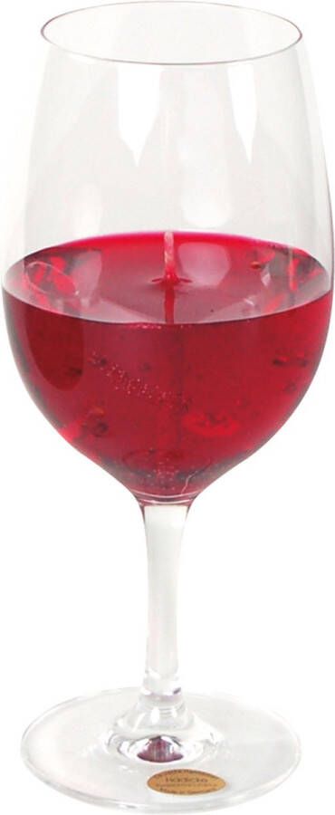 Merkloos Wijnglas gadget kado Wijnkaars geurkaars H21 cm rode wijn - Moederdag verjaardag geurkaarsen
