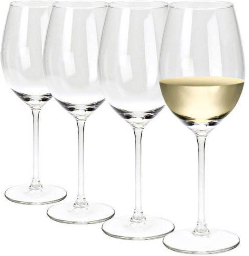 Merkloos Set van 4x stuks wijnglazen glas 410 ml Wijnglazen