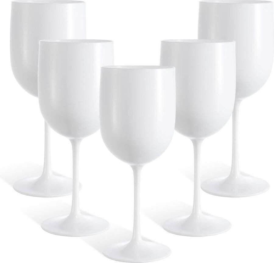 Wijnglazen van kunststof herbruikbare plastic champagneglazen 5 stuks voor verjaardagen en bruiloften
