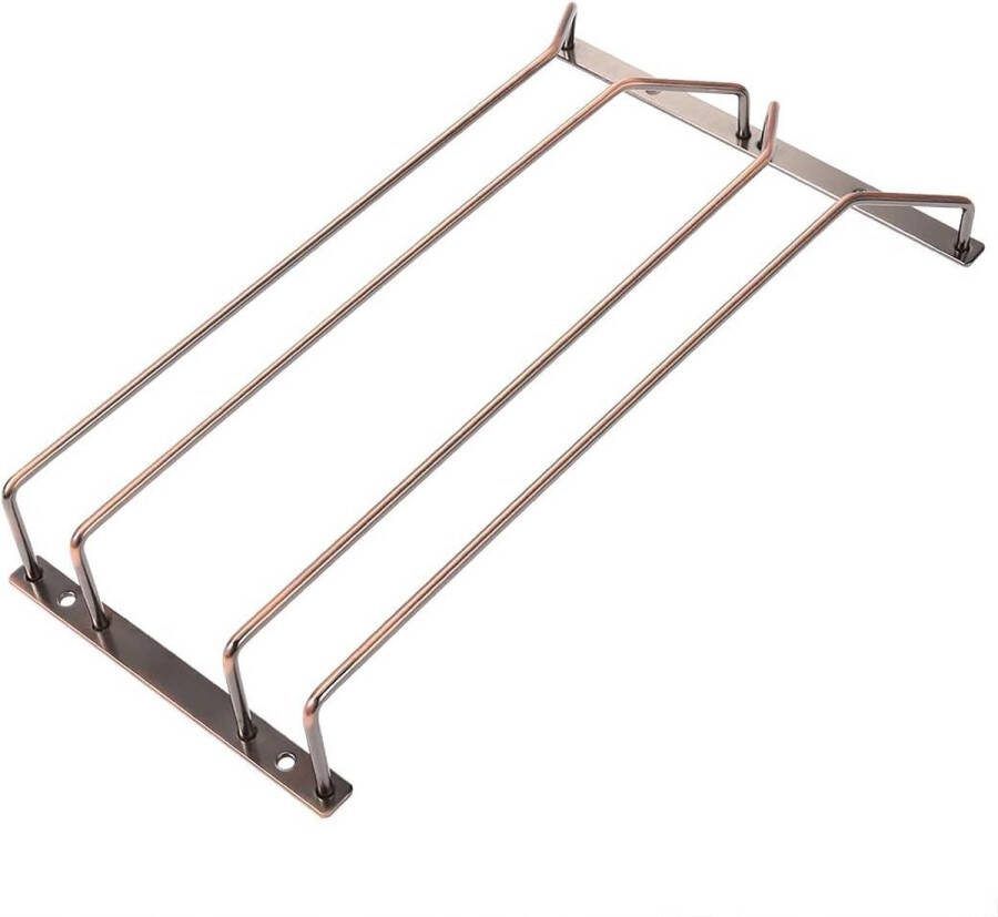 Wijnglazenrek voor onder kast 355 cm 1-3 rijen bronzen afwerking stevige ijzeren constructie