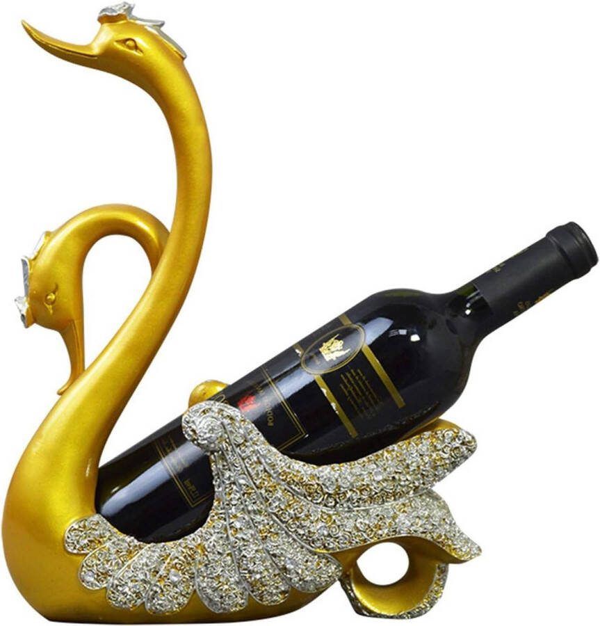 Wijnhouder Flessenrek Counter Top Opslag Stand voor Bruiloft Party Home Decor Gouden Zwaan