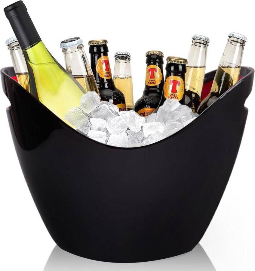 Wijnkoeler 8L ijsemmer champagne-emmer wijnkoeler zwart