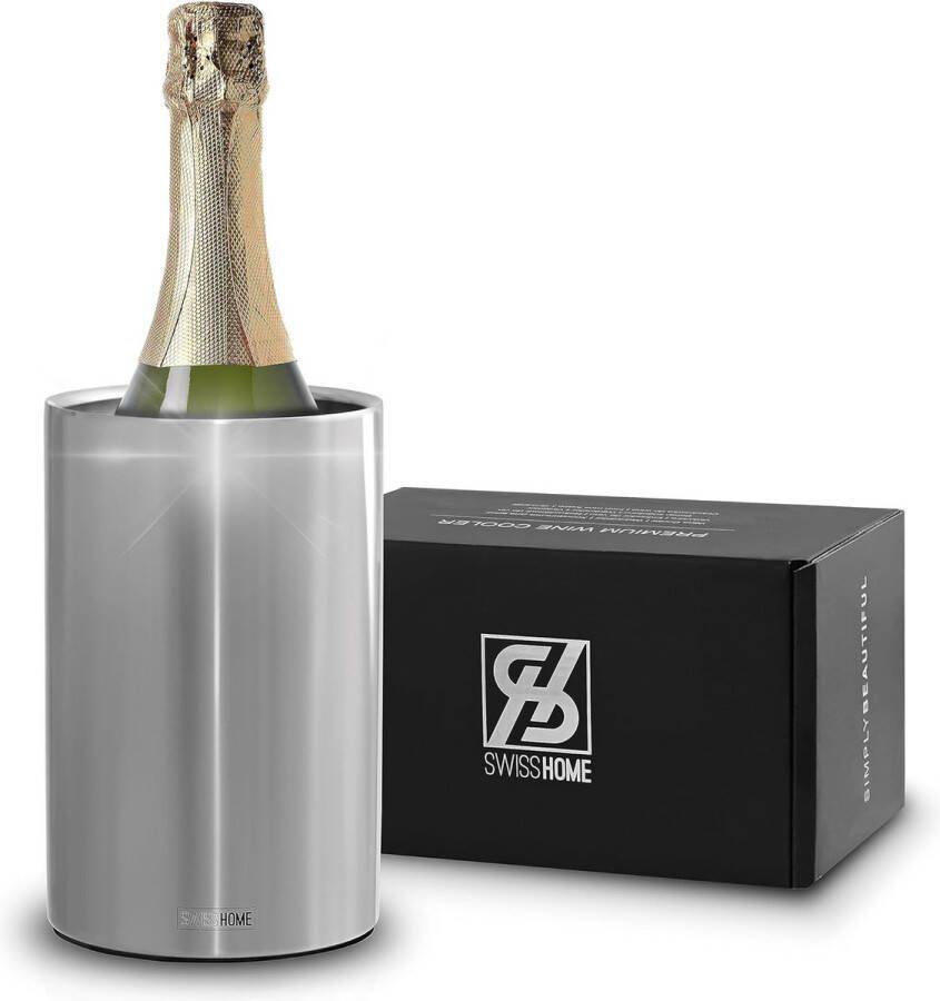 Wijnkoeler champagnekoeler van roestvrij staal in premium geschenkverpakking voor champagneflessen tot 1 5 l