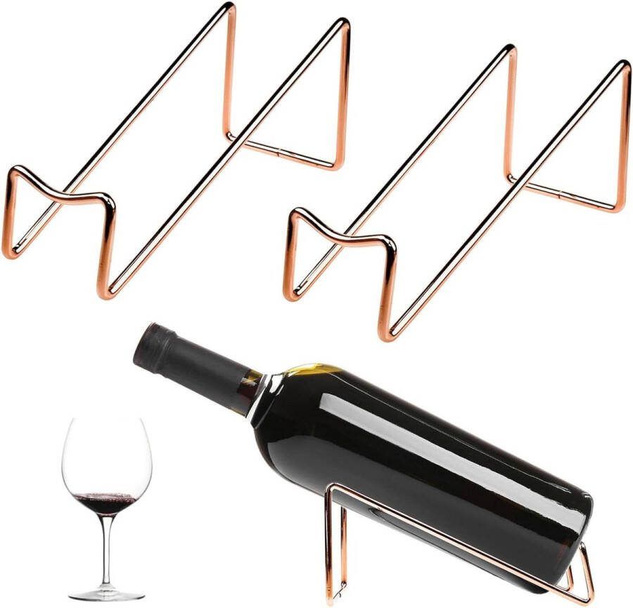 Wijnrek Creatieve Metalen Rode Wijnrek Roestvrij Staal Enkele Wijnrekken Vrijstaand Klein Wijnrek Tafelblad Waterfles Opbergrek