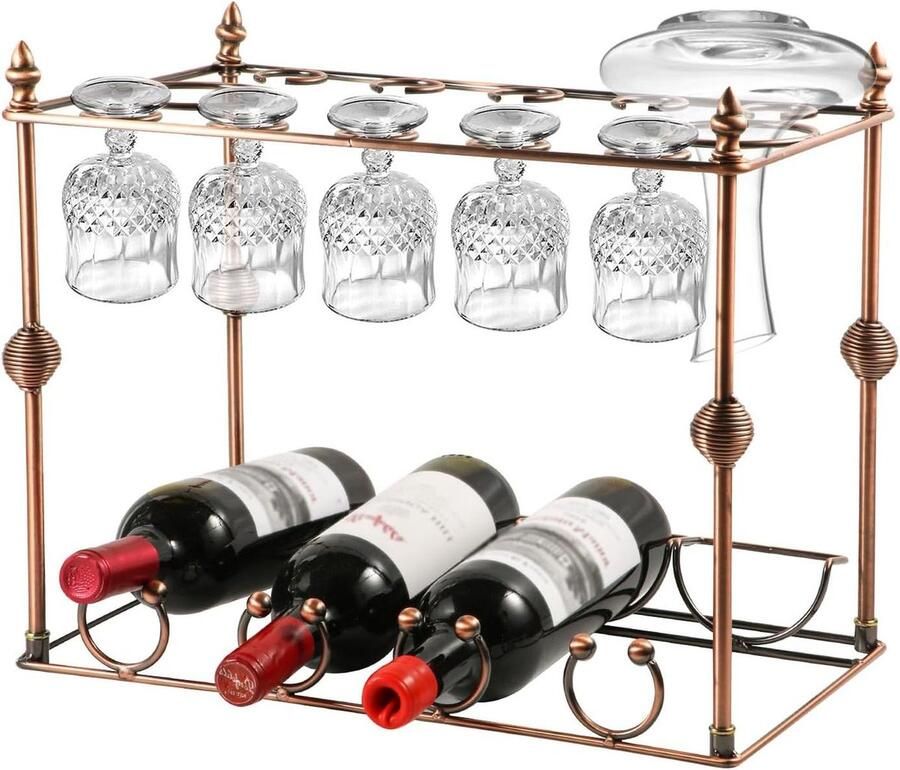 Wijnrek Wijnglas Drinkbeker Planken Aanrecht Champagne Glazen Houder Stand Metalen Cocktailboom Rek voor Drankcocktails Martini Margarita Bar Party Display
