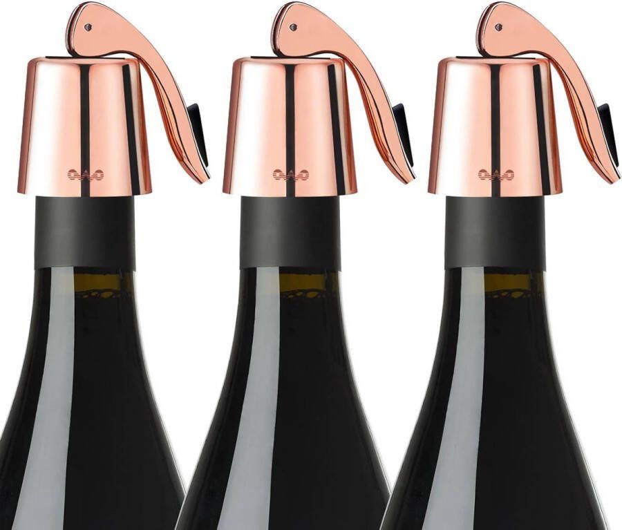 Wijnstopper Wijnflessenstopper Roestvrijstalen wijnstopper Flessenstop Vacuümwijnstoppers Herbruikbare wijnstopper Cadeaus voor wijnliefhebbers (rosé goud)