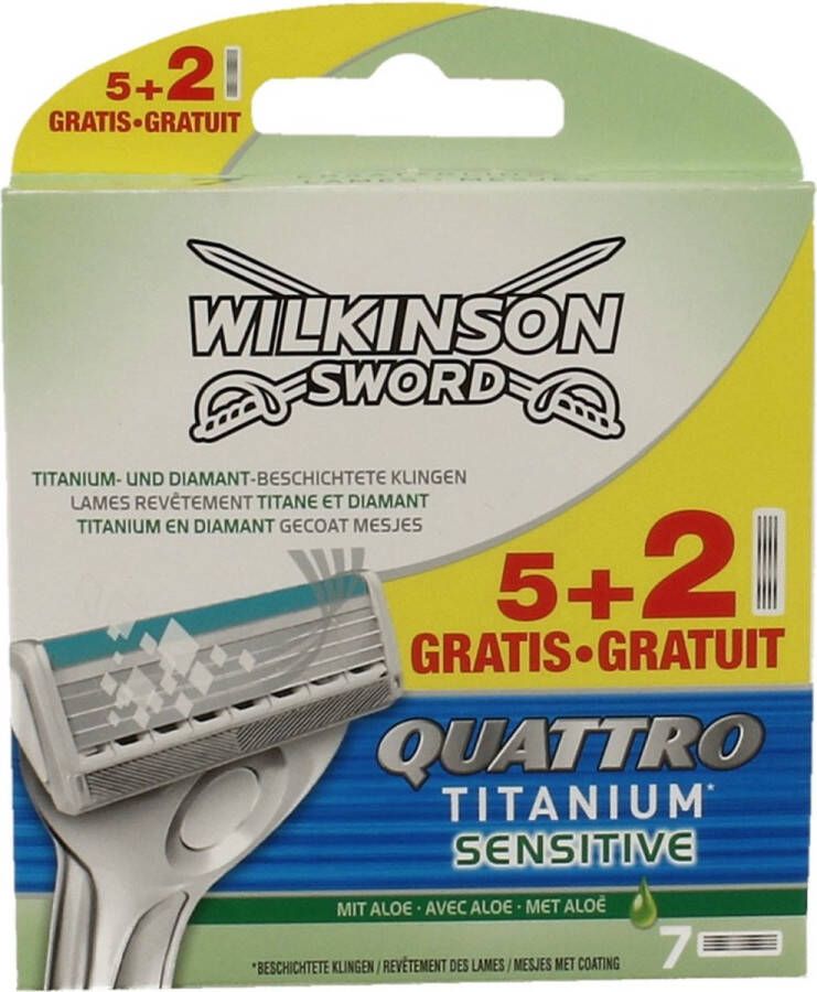 Wilkinson Quattro Titanium sensitive 7 stuks Scheermesjes