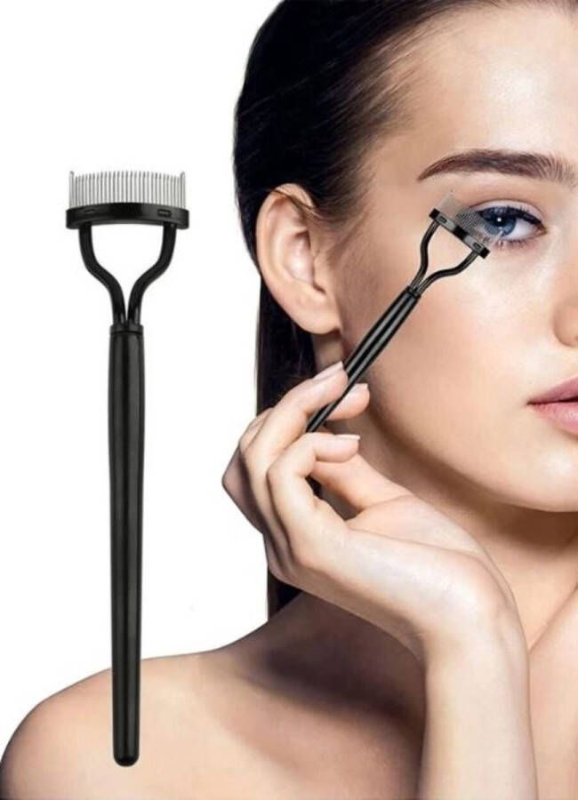 Wimperborstel Wimper kam Eyelash comb Roestvrij staal RVS Zwart