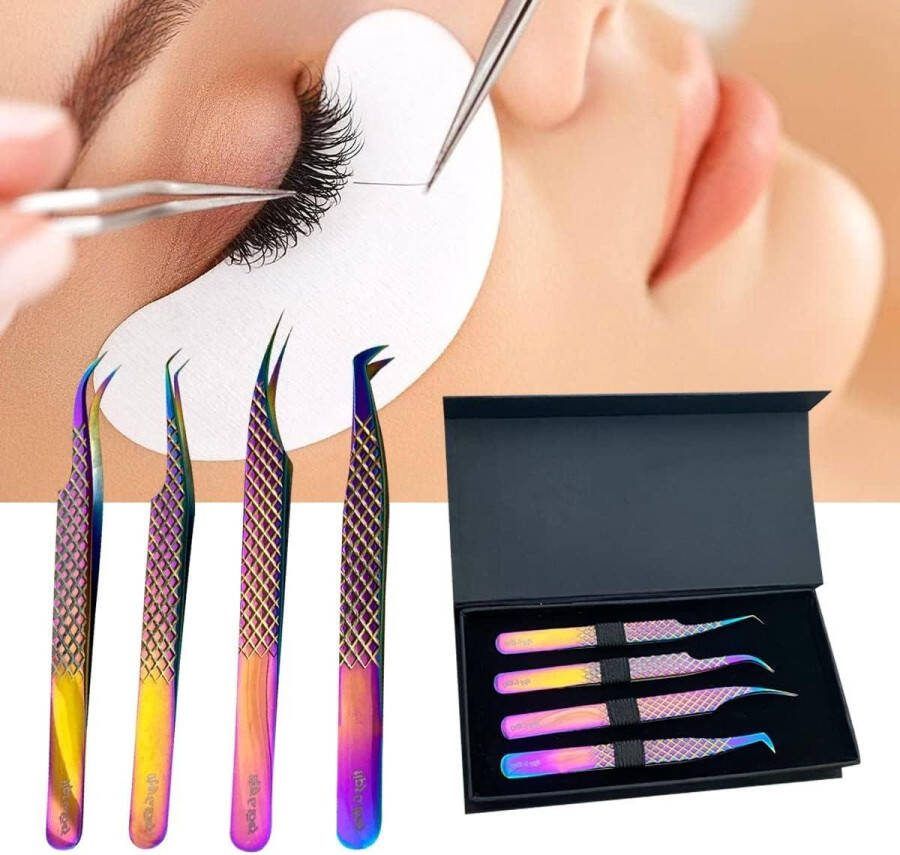 Wimperverlenging pincet set voor makkelijke wimpertoepassing en verwijdering Wimperextensies pincet