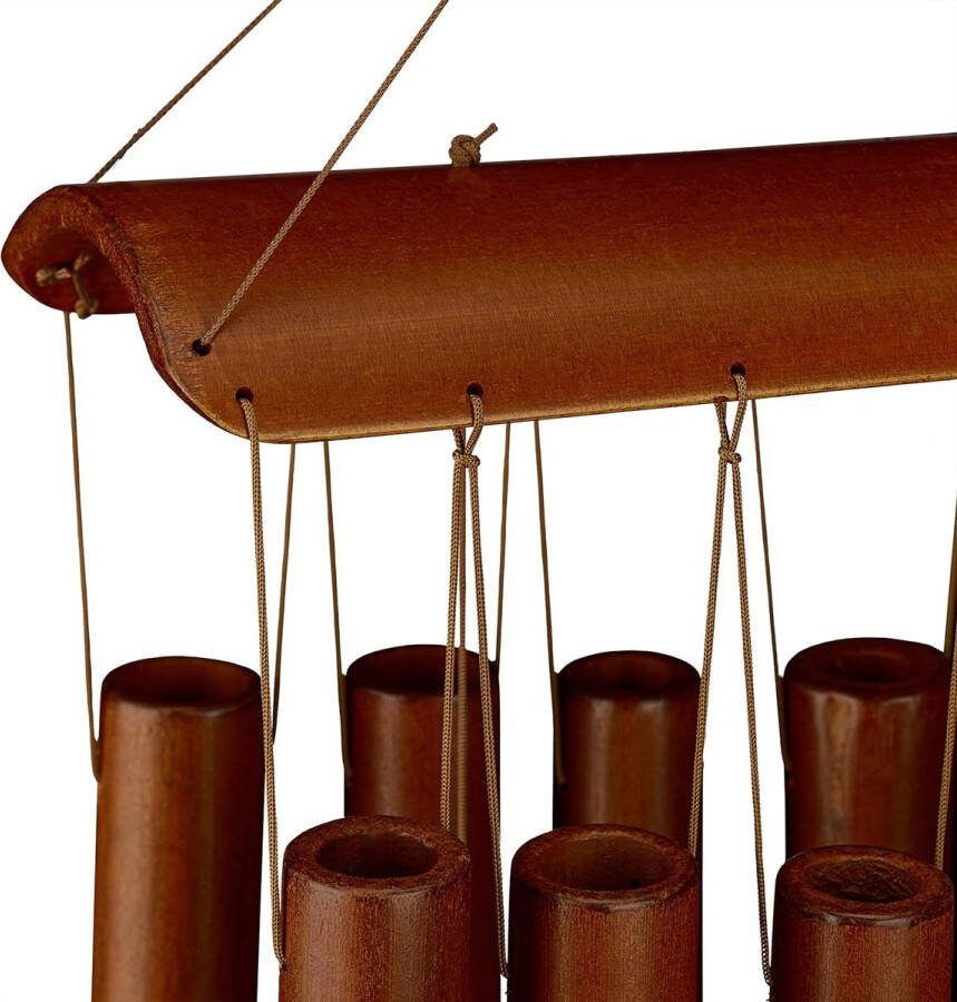 Windgong bamboe aangenaam geluid balkon & tuin windspel om op te hangen HxB: 58 5 x 18 5 cm natuur