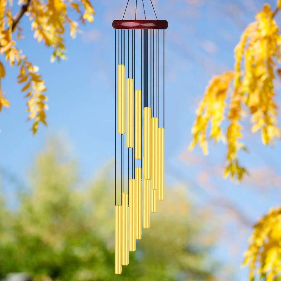 Windgong voor tuin windgong buiten gedenkteken windChim met 12 Aluminium Buizen Grden Ornamenten Windgong voor Thuis Patio Tuin Indoor Outdoor Opknoping Decor