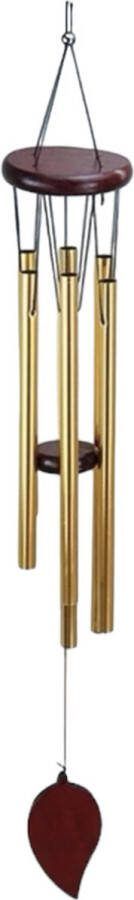 Windgong Wind Chime Bladdecor Goudkleurig H 65 cm
