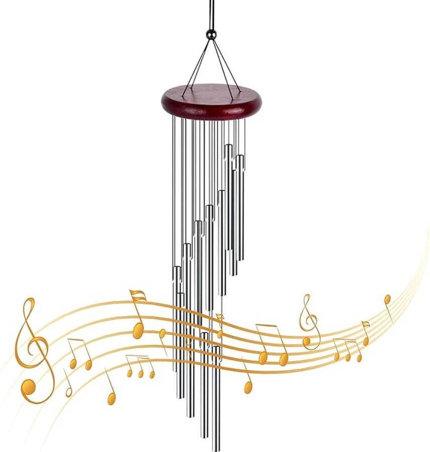 Windgongen Windbel Windvanger Tuindecoratie-Beton Windgong -Aluminium buis Massief hout Windchi 1St