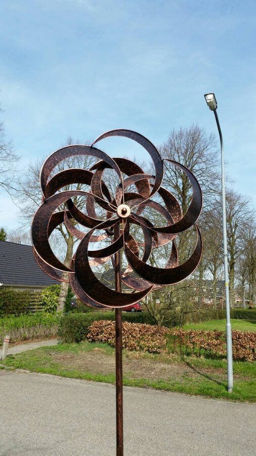 WINDMOLEN BLOEM TUINSTEKER METAAL TUINSTEKER GEPOEDERCOAT WINDSPINNER
