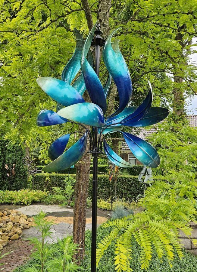 WINDMOLEN IRIS TUINSTEKER TUINBEELD METAAL WINDSPINNER