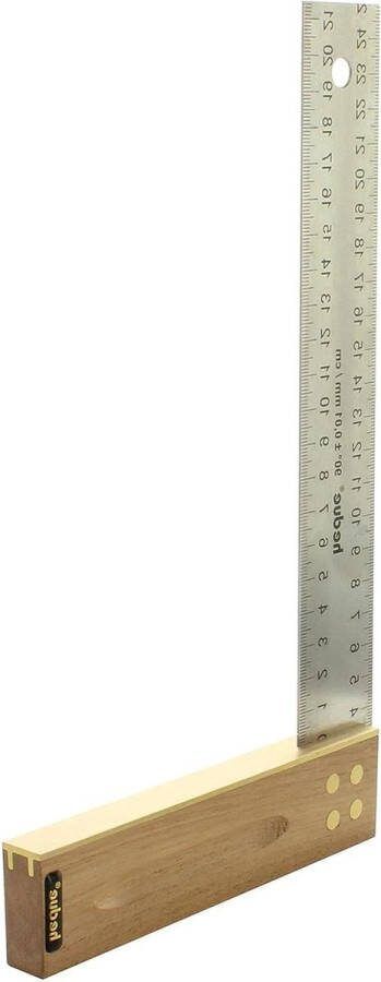 Winkelhaak 250 mm schrijnwerker rechte hoek 90 graden Notenhouten handvat roestvrij stalen blad 35 mm Schrijnwerker vierkant