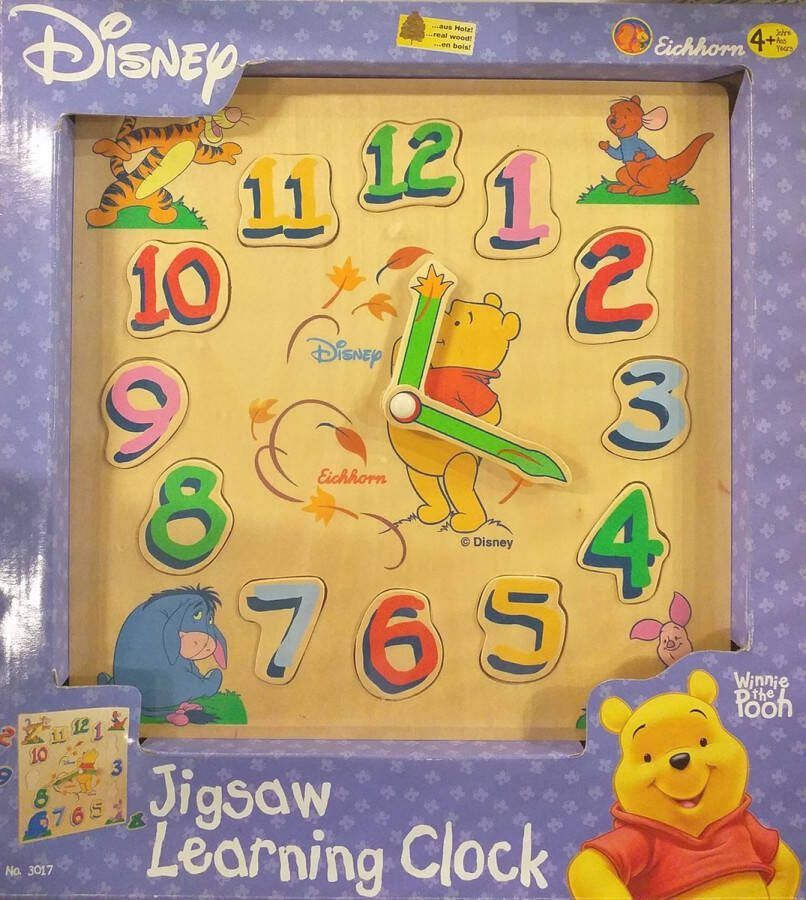 Winnie the Pooh Houten Leerklok Eichhorn