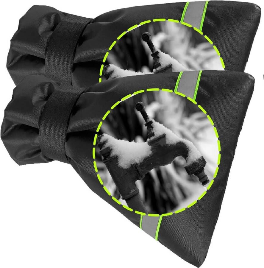 Winter Outdoor Kraan Cover 17 cm x 22 cm 2 Pack Waterkraan Cover Sokken Vriesbescherming Pijp Isolatie Herbruikbaar Waterdicht Geïsoleerd Spon terugstroom Cover Buitenkraan