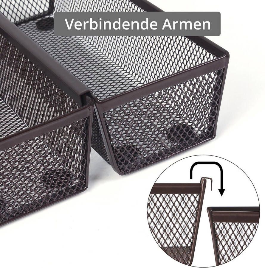 Winter Shore Brons Gaas Opslag Mandjes 6 Pak Slanke Keuken Opslag Organizer Baskets met Aansluitende Zijden & Non-Slip Rubberen Voetjes Uitbreidbare Draad Organizer Lades Gereedschap en Bestek Organisatie