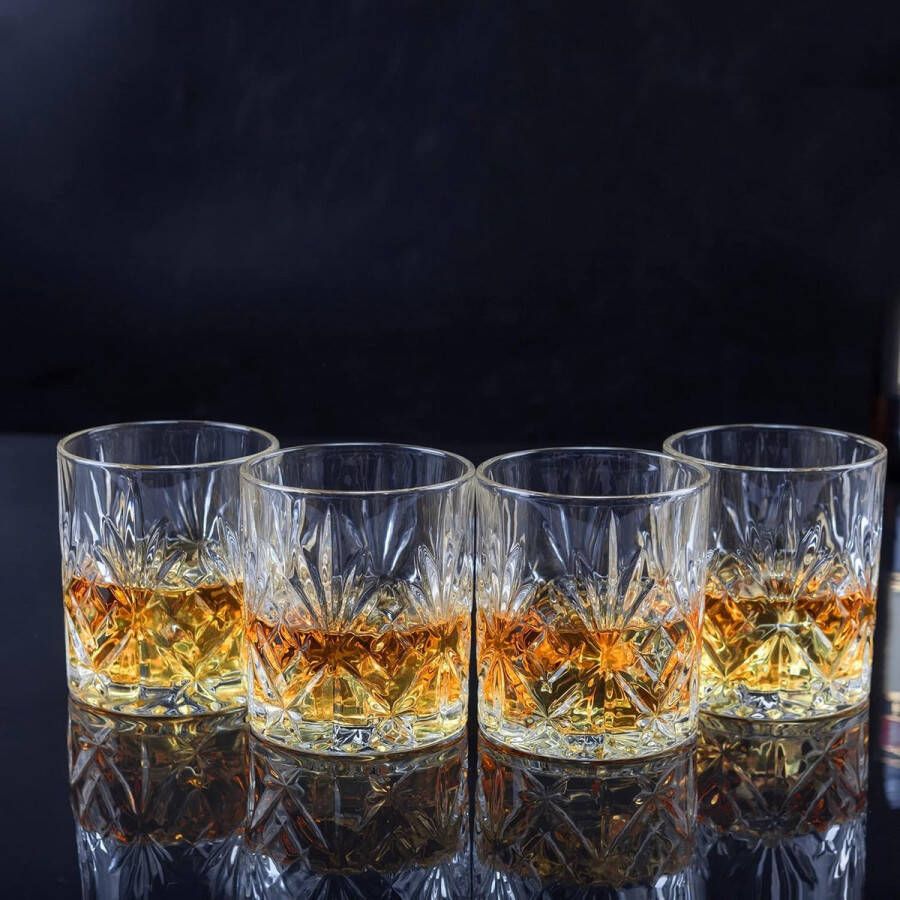 Wisky glas cadeauset voor mannen papa tumbler voor Scotch cocktail rum Whiskyglazen 4pcs