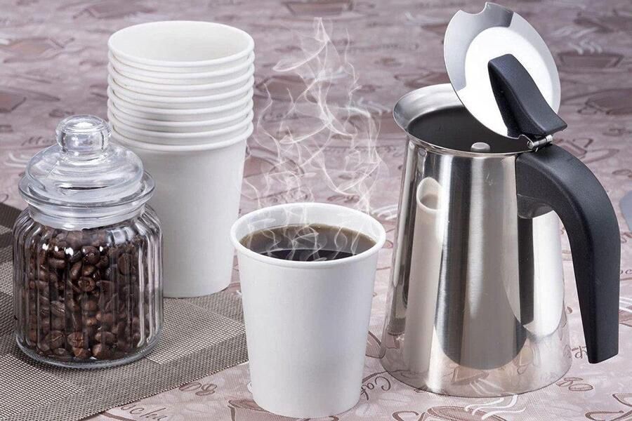 Wit kartonnen koffie bekers Wegwerp Drinkbeker Wit 200ml 200 stuks Kartonnen beker Papieren beker Drinkbeker To-Go