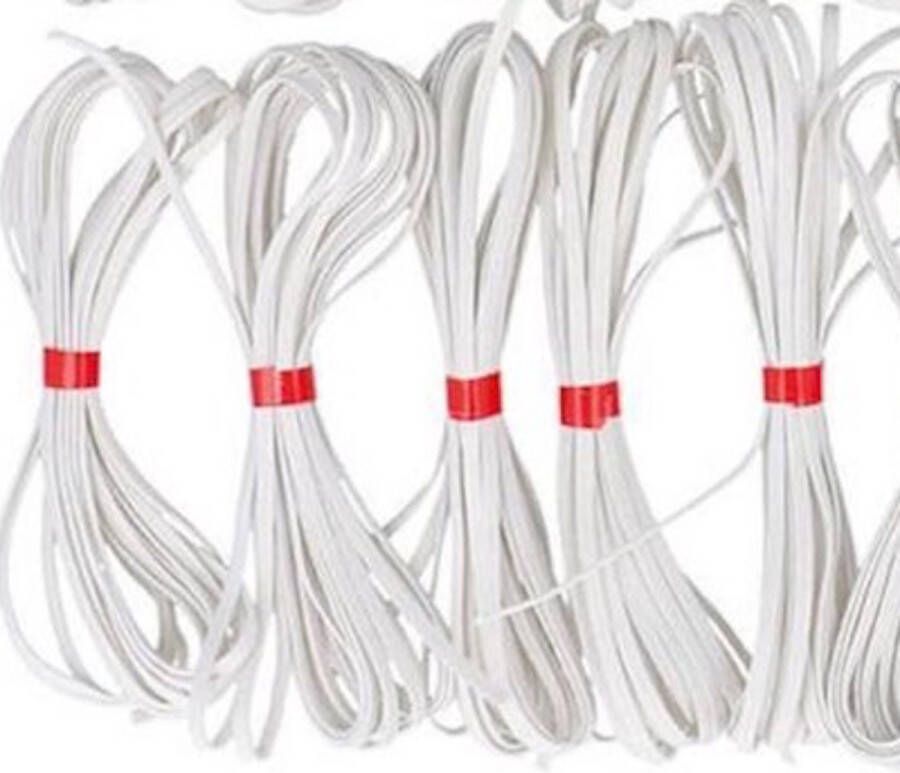Wit rimpel elastiek 2 5 x 1 mm 10 meter koordelastiek soepel geschikt voor mondkapjes en ondergoed machinewasbaar en strijkbaar