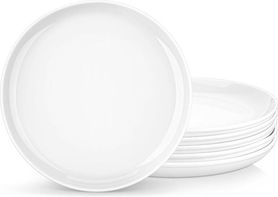 Witte dinerborden voor 6 personen 105 inch porseleinen dinerborden dinerset voorgerecht pasta soep fruit magnetron vaatwasmachinebestendig Bordenset