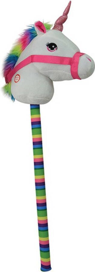 Merkloos Sans marque Witte eenhoorn stokpaardje met geluid 68 cm voor kinderen Unicorns Stokpaarden met hoorns Paarden pony liefhebbers Actief buitenspeelgoed voor jongens meisjes kinderen