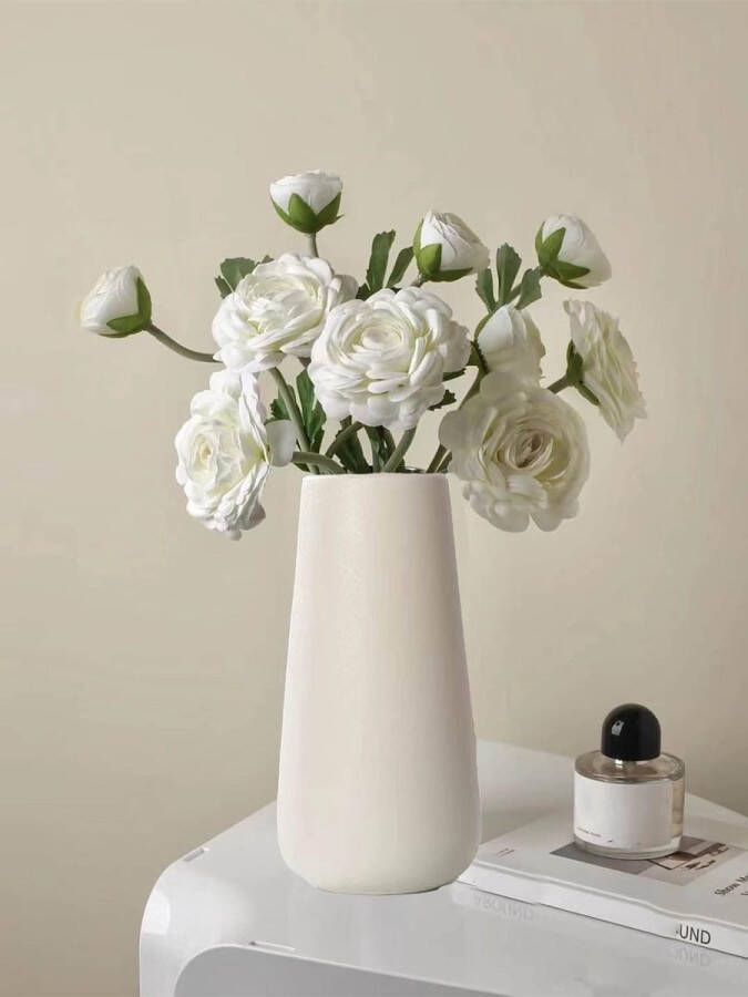 Witte vaas voor pampasgras 2 stuks keramische vaas vazenset fijne fonkeling keramische droogbloemen als decoratie moderne interieurdecoratie 20 5 × 10 cm