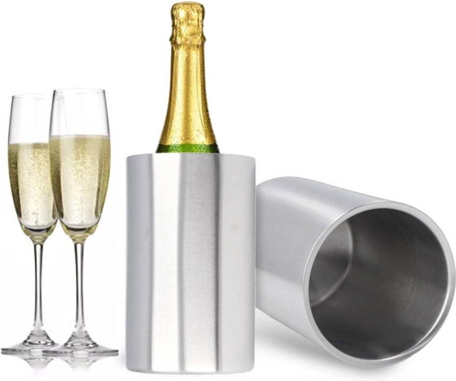 Witte wijnfleskoeleremmer Champagnekoeler voor enkele fles Roestvrijstalen dubbelwandig Wijnaccessoires