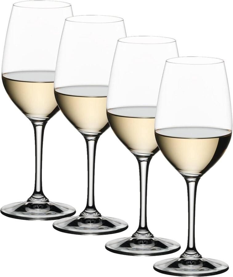 Witte wijnglazen set van 4 duurzaam glaswerk 354 ml wijnglas kristalhelder vaatwasmachinebestendig