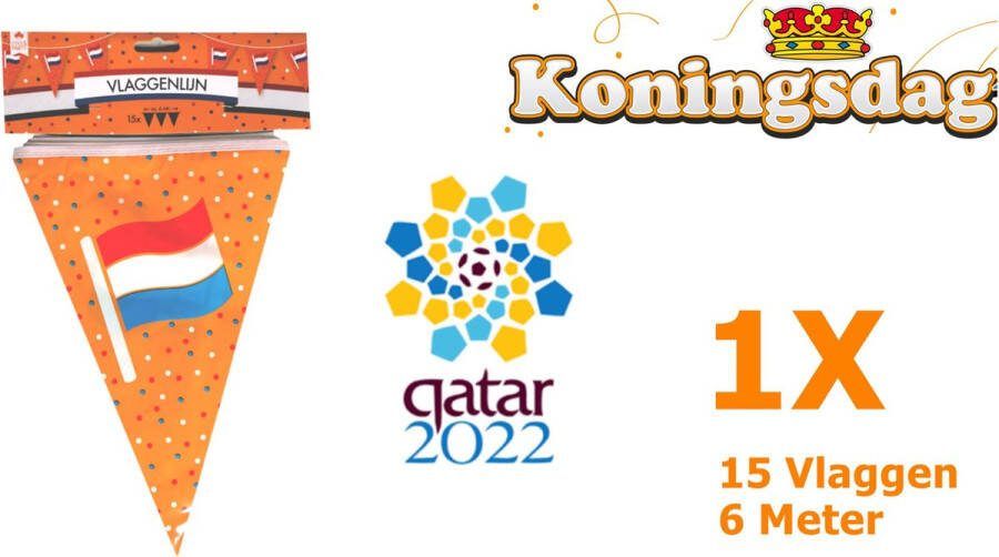 WK 2024 Vlaggenlijn 15 vlaggen 6 Meter WK2024 Voetbal Oranje Nederland