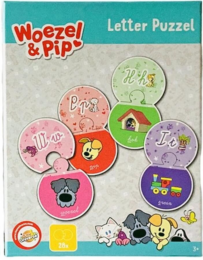 Woezel & Pip Letter Puzzel Kaartspel 3+ Zoek de letters bij het woord en maak de puzzel af. Puzzel je mee?