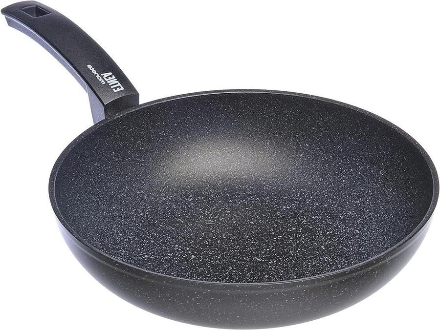Wokpan van 28 cm aluminium zwart Perfect voor roerbakken