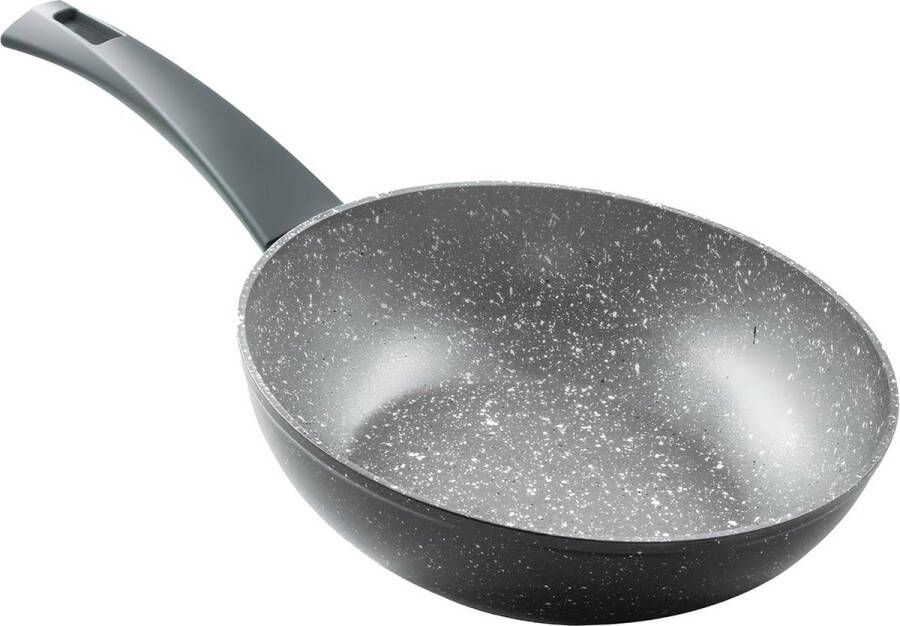 Wokpan inductie 24 cm anti aanbaklaag Grijs voor inductie koken Wokpan inductie