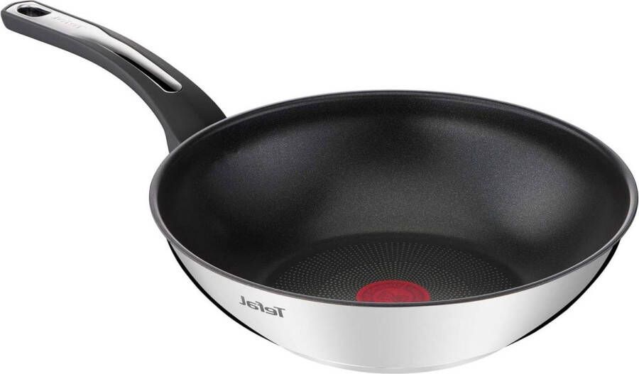 Wokpan inductie 28 cm antiaanbaklaag dikke basis gelijkmatige warmteverdeling- robuuste handgreep- inductie kookweergave Wokpan inductie