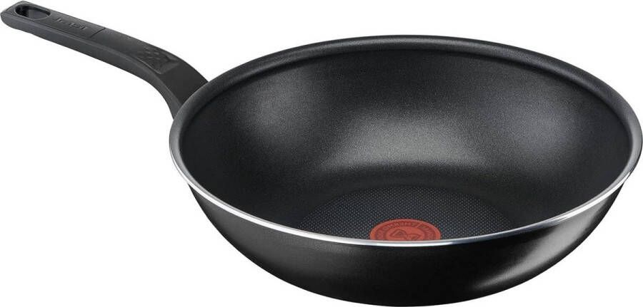 Wokpan inductie 28 cm antiaanbaklaag thermo-signaal temperatuurindicator zwart Easy Cook & Clean B5551933 Wokpan inductie