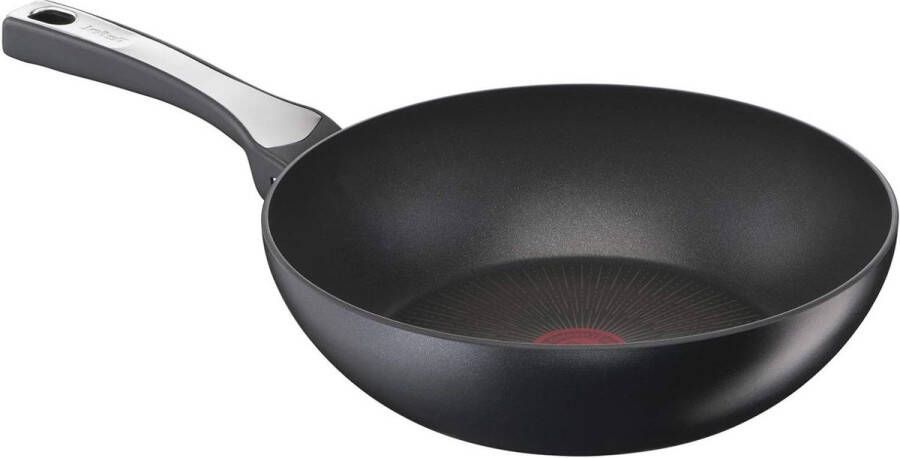 Wokpan inductie 28 cm Tefal G25919 Unlimited ON Wokpan met sterkste Titanium coating Ideaal voor wokken Wokpan inductie
