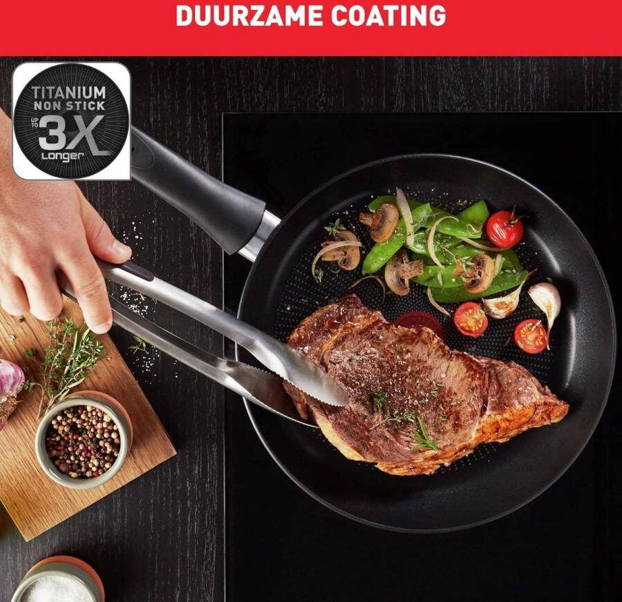 Wokpan inductie 28 cm veilige antiaanbaklaag Thermo Signal™ zeer sterke coating recyclebaar alle warmtebronnen inclusief inductie gemaakt in Frankrijk. Wokpan inductie