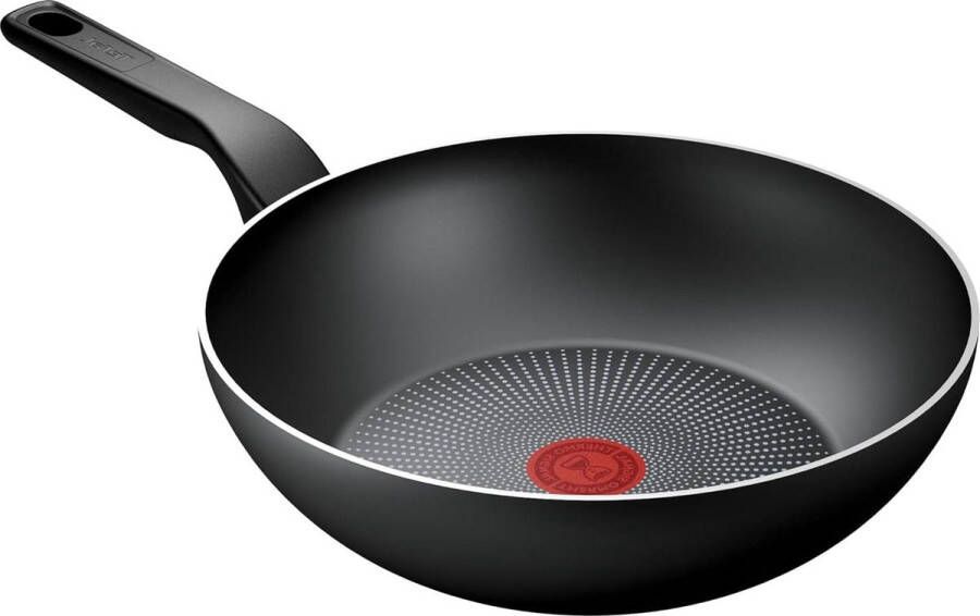 Wokpan inductie gerecycled aluminium anti-aanbaklaag vaatwasmachinebestendig zwart 28 cm C2971932 Wokpan inductie