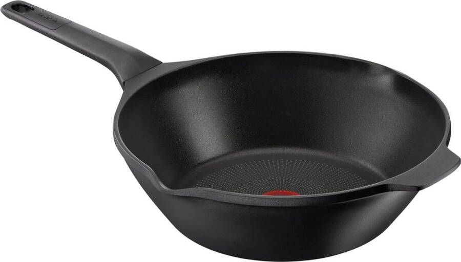 Wokpan inductie Robusto Gegoten Aluminium 28 cm Eenvoudig te Reinigen Antiaanbaklaag Thermosignaal Vaatwasmachinebestendig Zwart Wokpan inductie