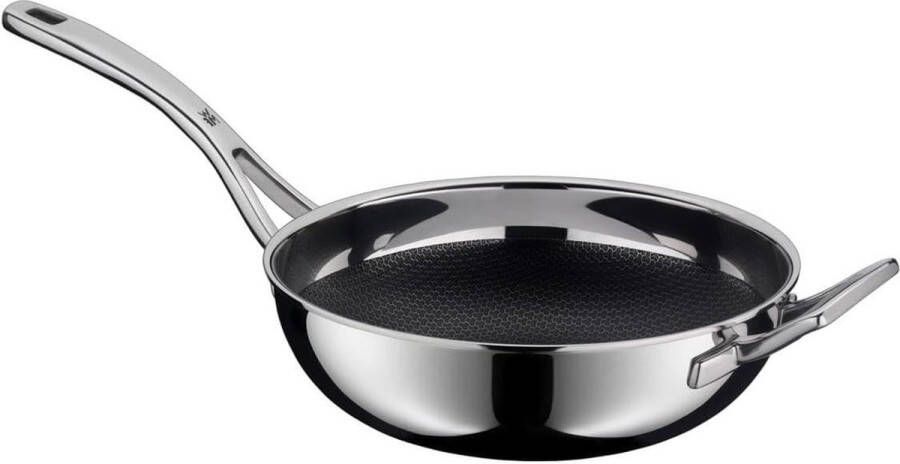Wokpan inductie WMF Profi Resist 28cm RVS Honingraat Anti-Aanbaklaag Gelijkmatige warmteverspreiding alle Warmtebronnen incl. Inductie Wokpan inductie