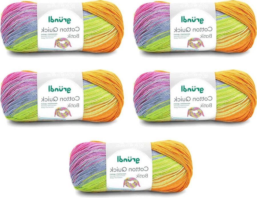 Wol Cotton Quick Batik Garen 100% Katoen Oranje Groen Blauw Violet 100 g 260 m