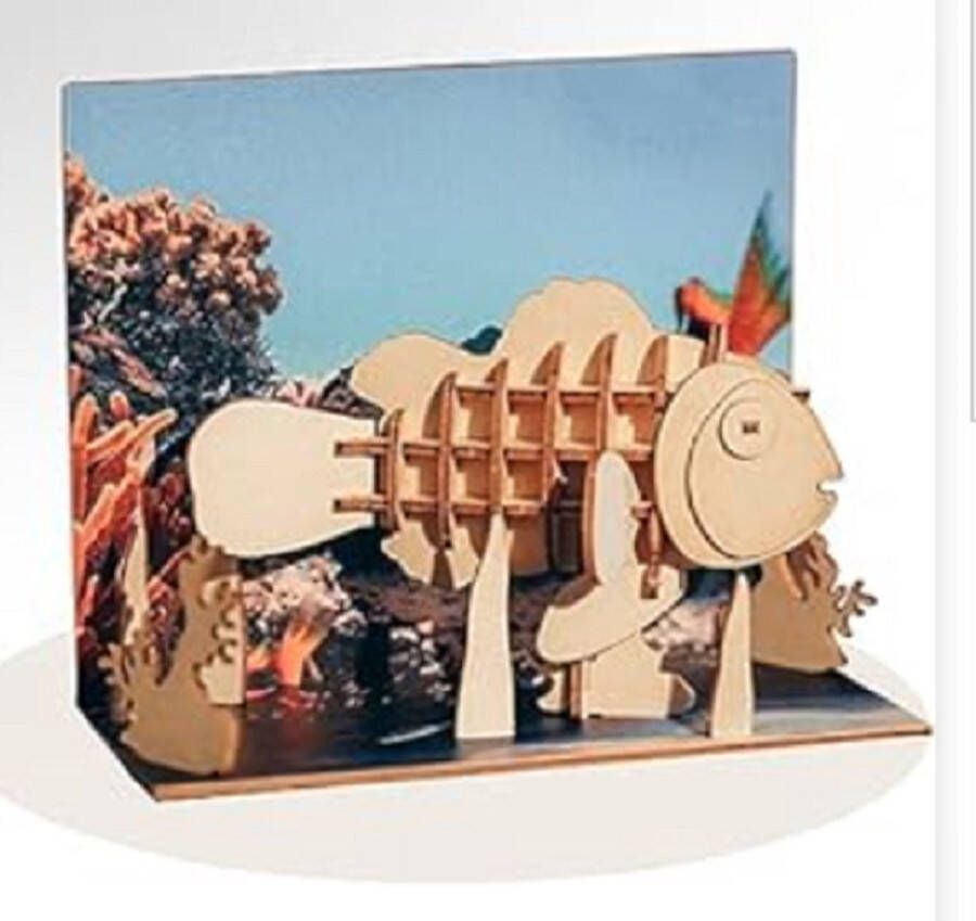 Woodypost Houtenpuzzel Miniatuurbouw 3D Postkaart Aquarium