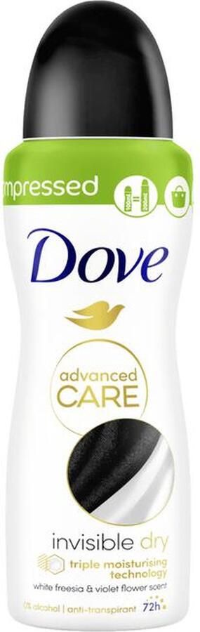X6 Dove Invisible Dry Compressed Deodorant Spray 100 ML